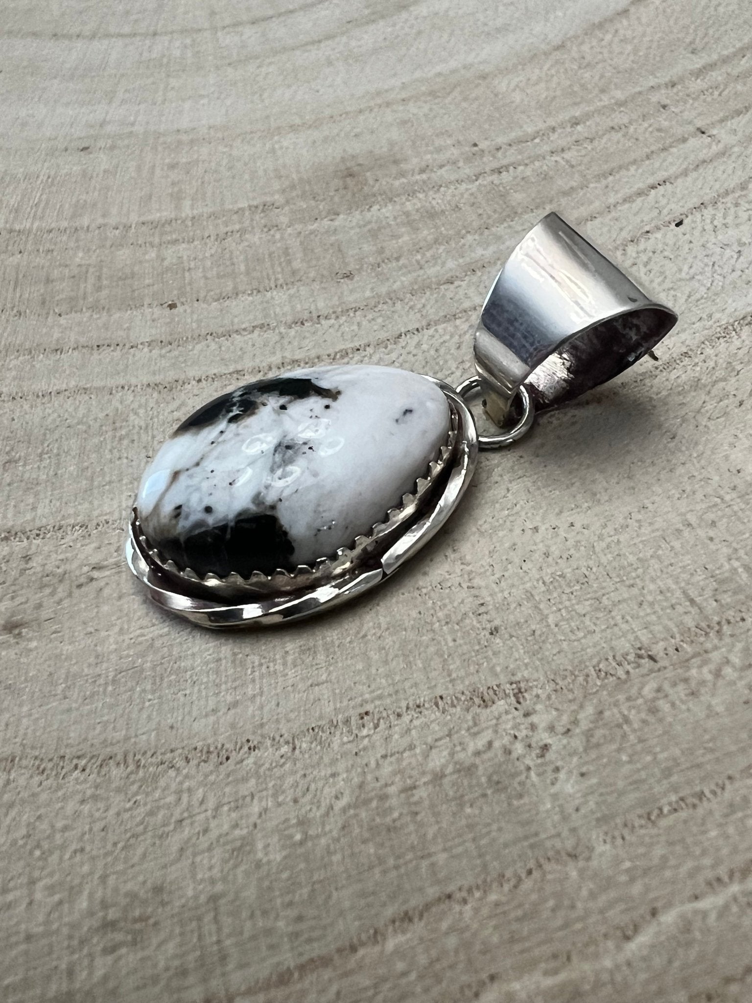 Ernest Hawthorne White Buffalo & Sterling Silver Pendant